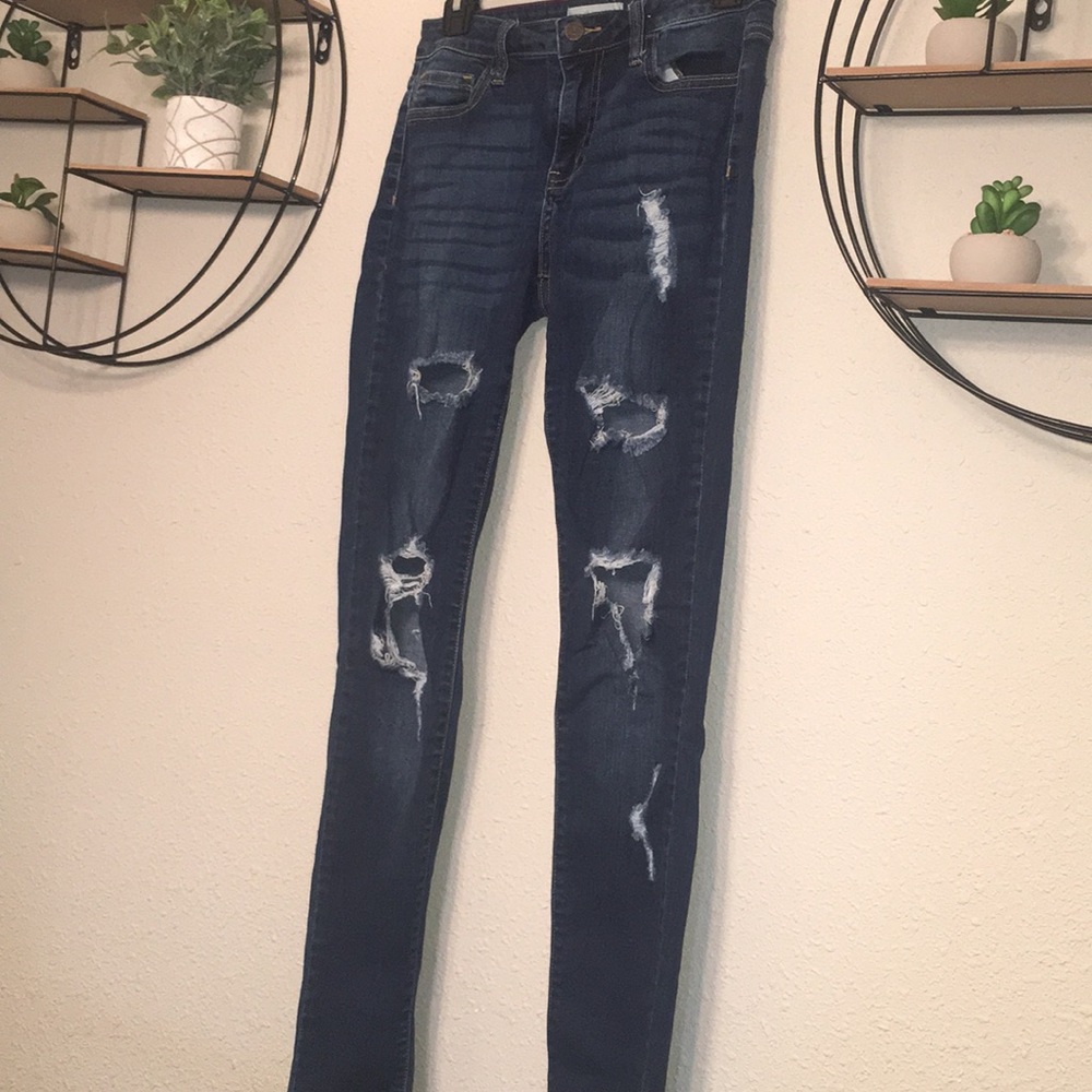 ripped blue jeans